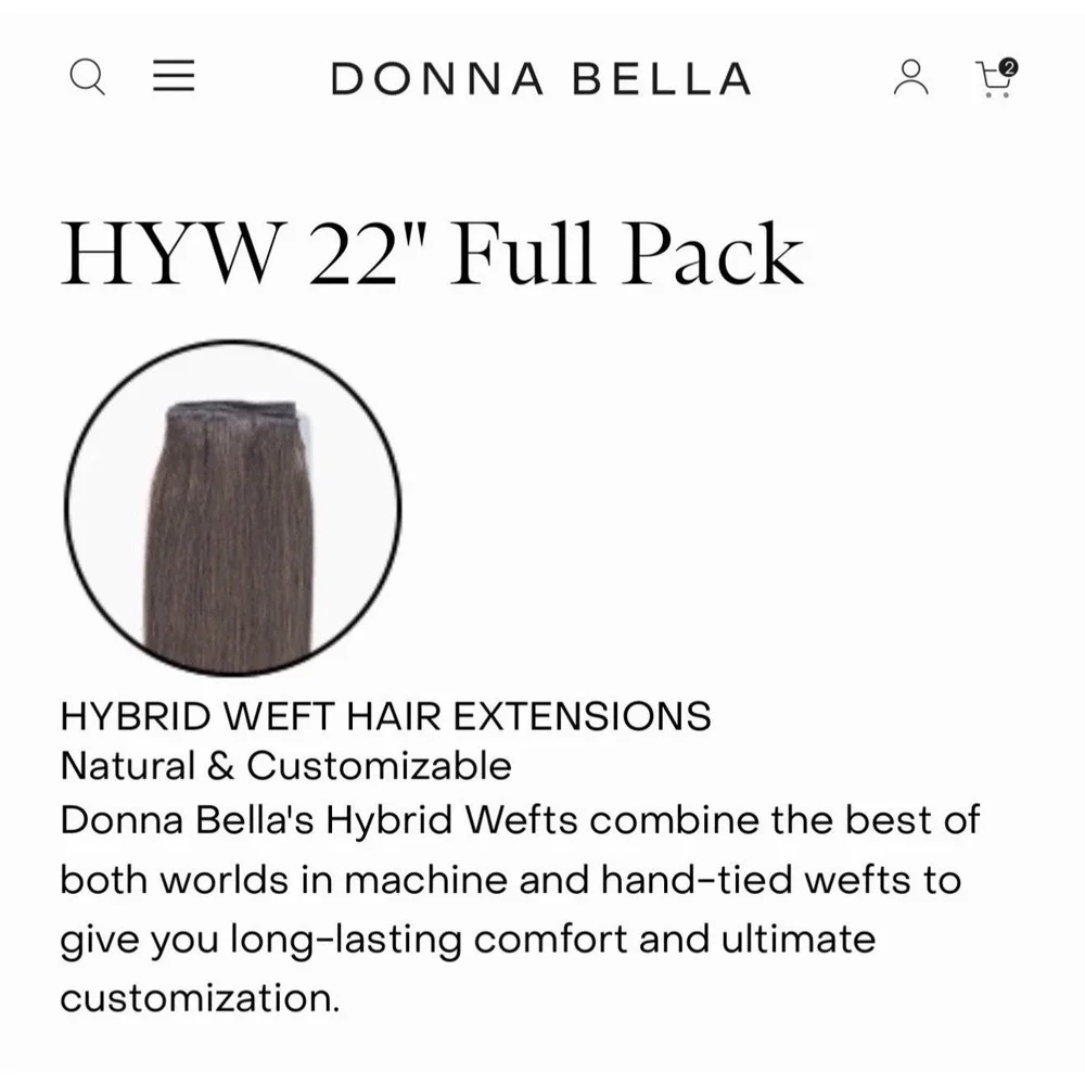 Donna Bella Hybrid Weft Extension Full Pack 22